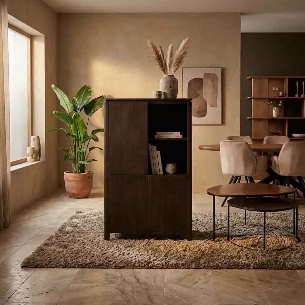 Vakkenkast Dallas Bruin Mangohout 90 cm