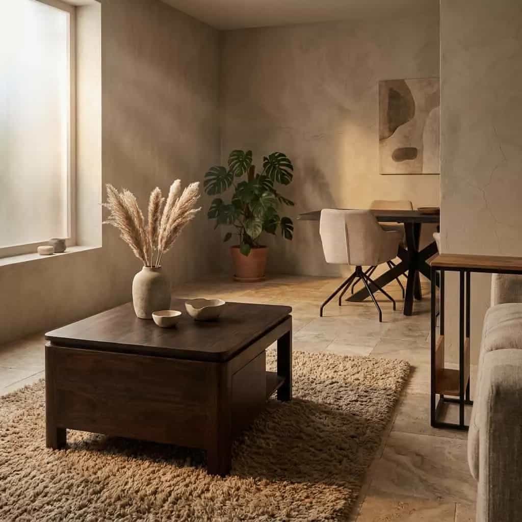 Vierkante Salontafel Dallas Bruin Mangohout 80 cm