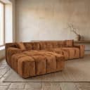 Bank Cube lovely cinnamon 3-seater + lounge left - Richmond Interiors
