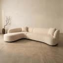 Bank Pandora beige angora lounge left - Richmond Interiors