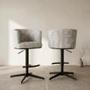 Barstoel Cheyenne beige graffic swivel - Richmond Interiors