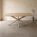 Deens ovale eettafel Ferris Naturel Poot Zand Eikenhout 180 cm - Starfurn