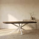 Deens ovale eettafel Madison Bruin Poot Zand Mangohout 280 cm - Starfurn