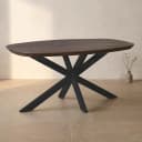 Deens ovale eettafel Madison Bruin Poot Zwart Mangohout 160 cm - Starfurn