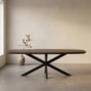 Deens ovale eettafel Madison Bruin Poot Zwart Mangohout 200 cm - Starfurn