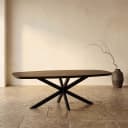 Deens ovale eettafel Madison Bruin Poot Zwart Mangohout 240 cm - Starfurn