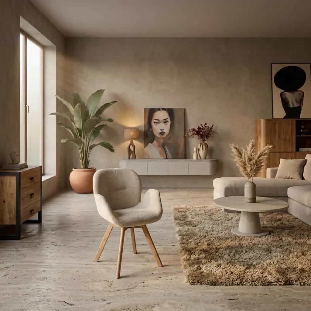Eetkamerstoel Jesse Draaibaar Beige