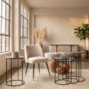 Eetkamerstoel Alicia FR white chenille fire retardant - Richmond Interiors