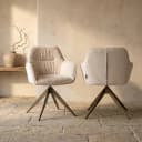 Eetkamerstoel Aline FR white chenille swivel fire retardant - Richmond Interiors