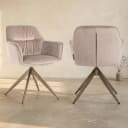 Eetkamerstoel Aline khaki velvet swivel fire retardant - Richmond Interiors
