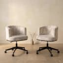 Eetkamerstoel Rochenne beige graffic swivel on wheels - Richmond Interiors