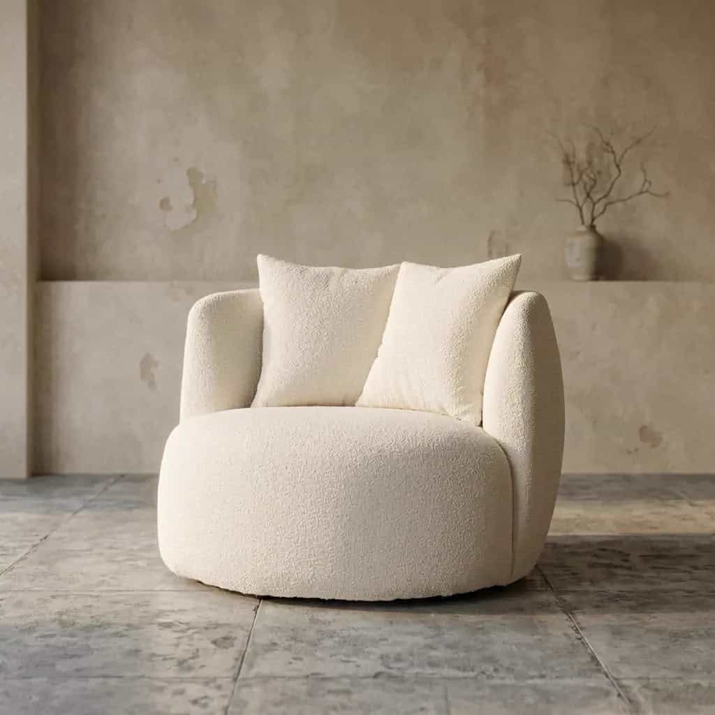 Fauteuil Louis met kussen - beige Spark