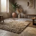 Vloerkleed Karpet Love Shaggy Beige - Eurogros