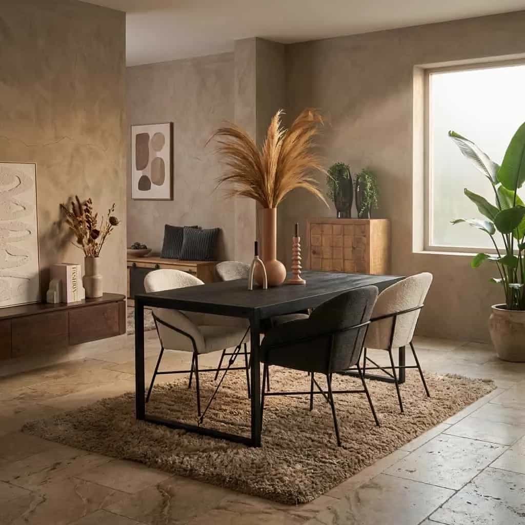Eettafel Boaz Zwart Mangohout 160 cm