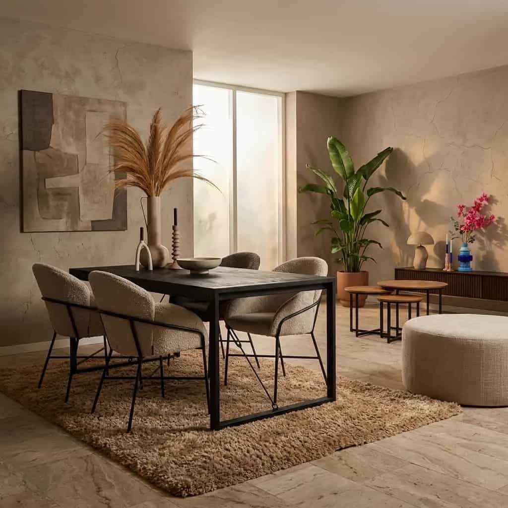 Eettafel Boaz Zwart Mangohout 200 cm