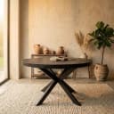 Ronde eettafel Denver Zwart Mangohout 110 cm - Starfurn