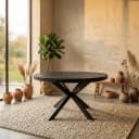 Ronde eettafel Denver Zwart Mangohout 130 cm - Starfurn