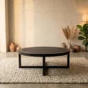 Ronde eettafel Ferris Zwart Eikenhout 150 cm - Starfurn