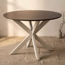 Ronde eettafel Madison Bruin Poot Zand Mangohout 110 cm - Starfurn