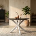 Ronde eettafel Madison Bruin Poot Zand Mangohout 110 cm - Starfurn