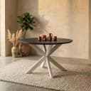 Ronde eettafel Madison Bruin Poot Zand Mangohout 130 cm - Starfurn