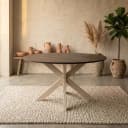 Ronde eettafel Madison Bruin Poot Zand Mangohout 150 cm - Starfurn