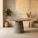 Ronde eettafel Solana Taupe Mangohout 150 cm - Starfurn