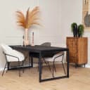 Eettafel Boaz Zwart Mangohout Rechthoekig 140 cm - Starfurn