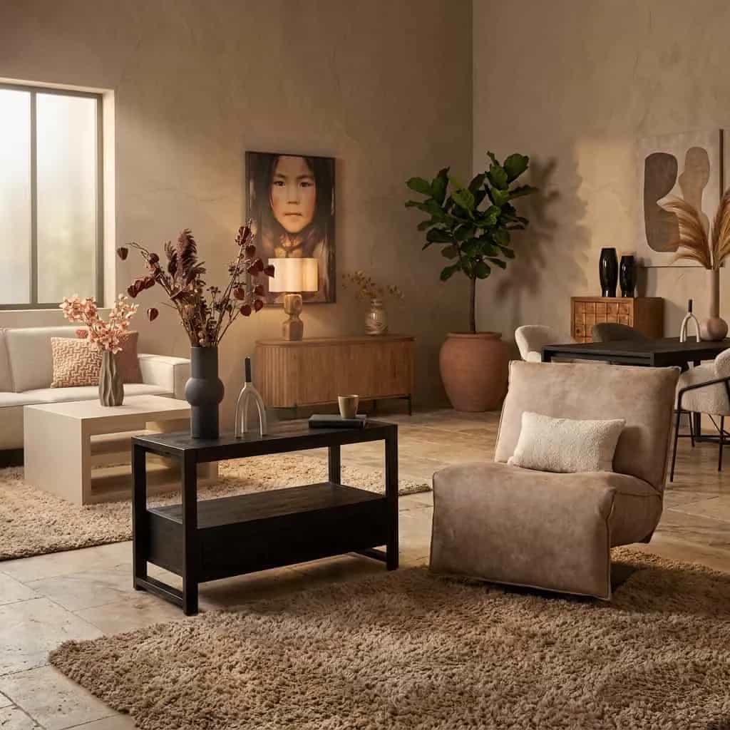 TV-meubel Boaz Zwart Mangohout 100 cm