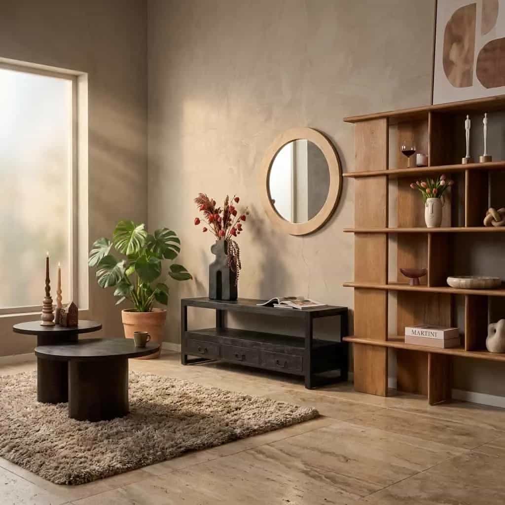 TV-meubel Boaz Zwart Mangohout 150 cm