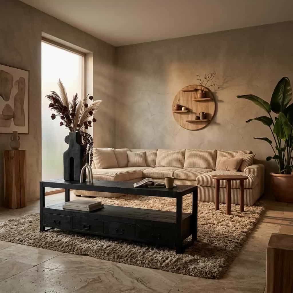 TV-meubel Boaz Zwart Mangohout 180 cm