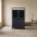 Vitrinekast Len mangohout zwart - Mokana Furniture