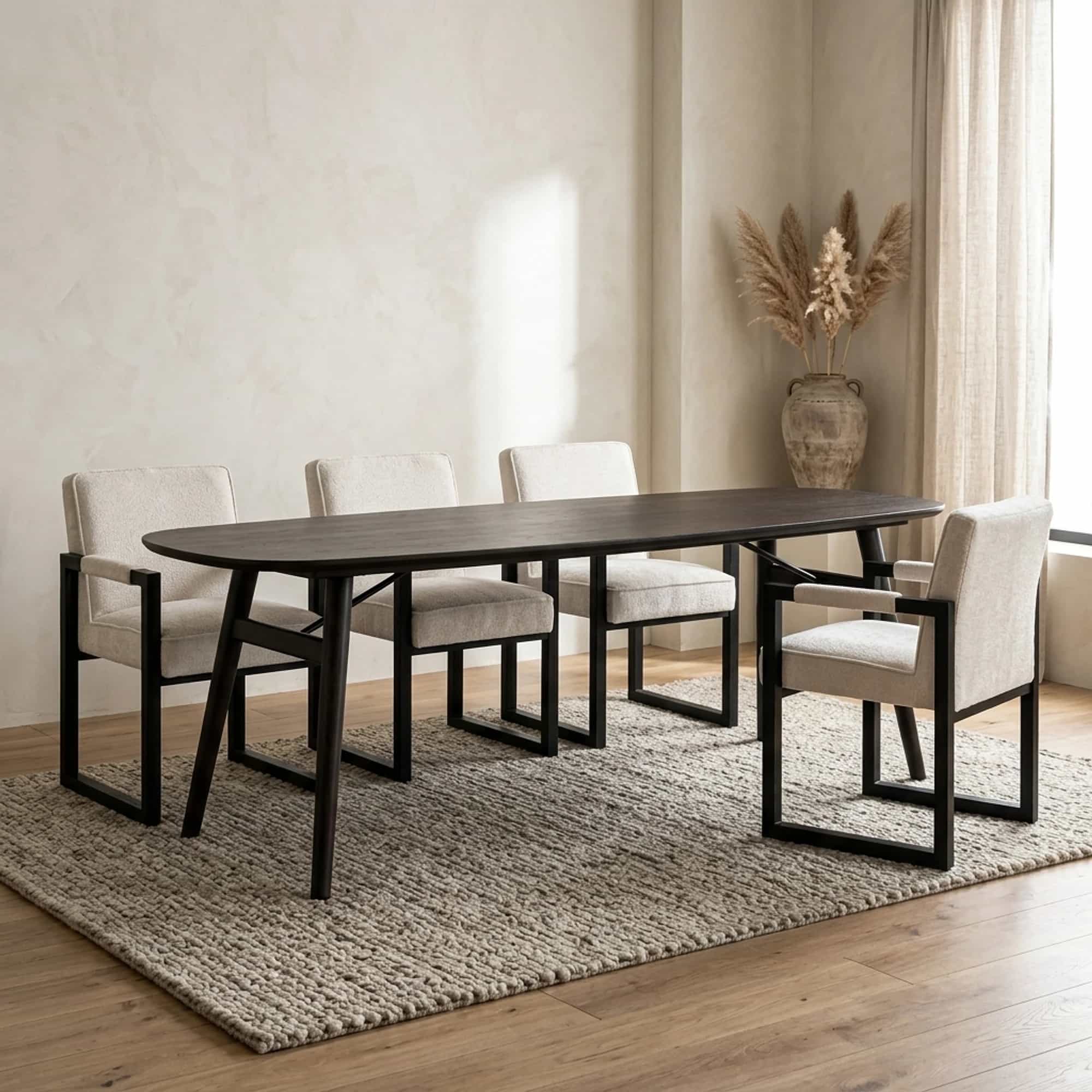Aura Eetkamertafel espresso deens ovaal 200 cm