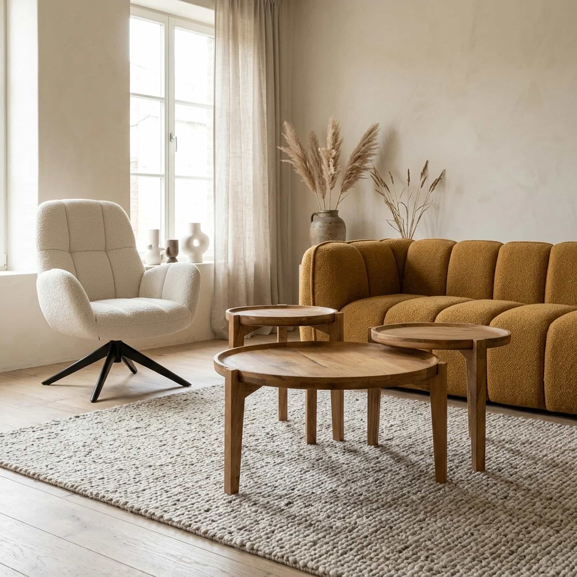 Berlijn salontafel, set van 3, Smooth Natural - My Sons