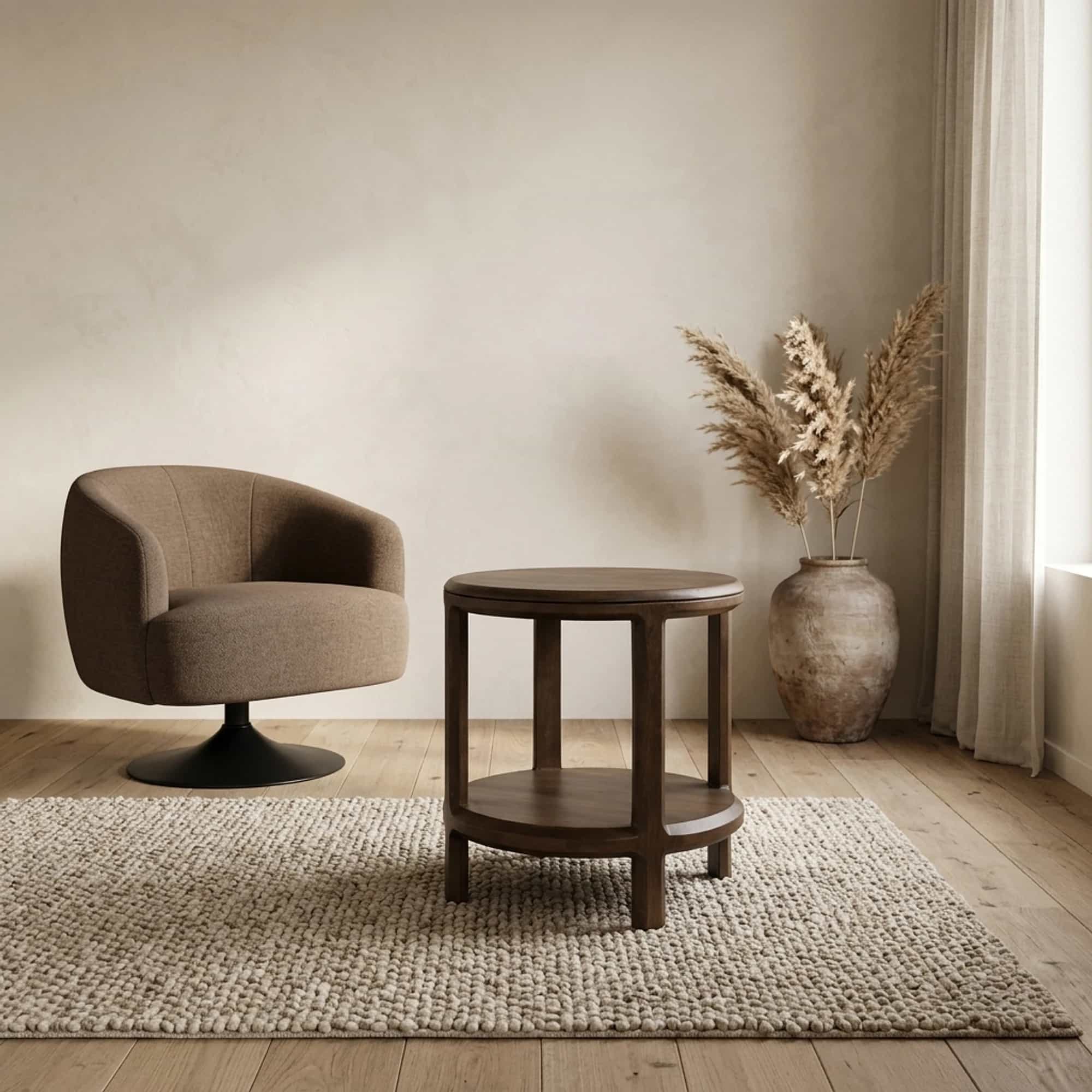 Bijzettafel Ø50, H50, Mango Brown Walnut - My Sons
