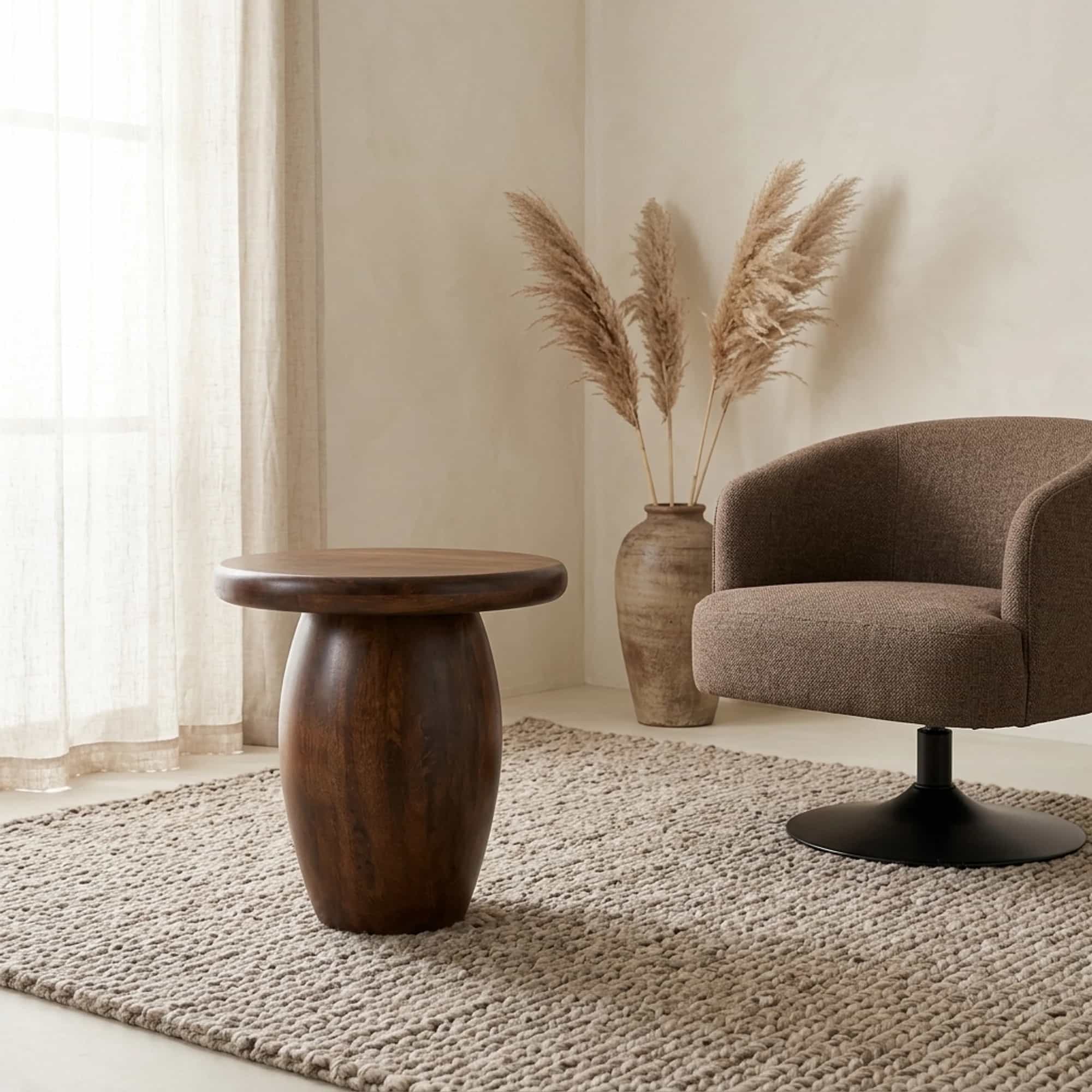 Bijzettafel Ø50, Mango Brown Walnut, Balloon Table Collection - My Sons