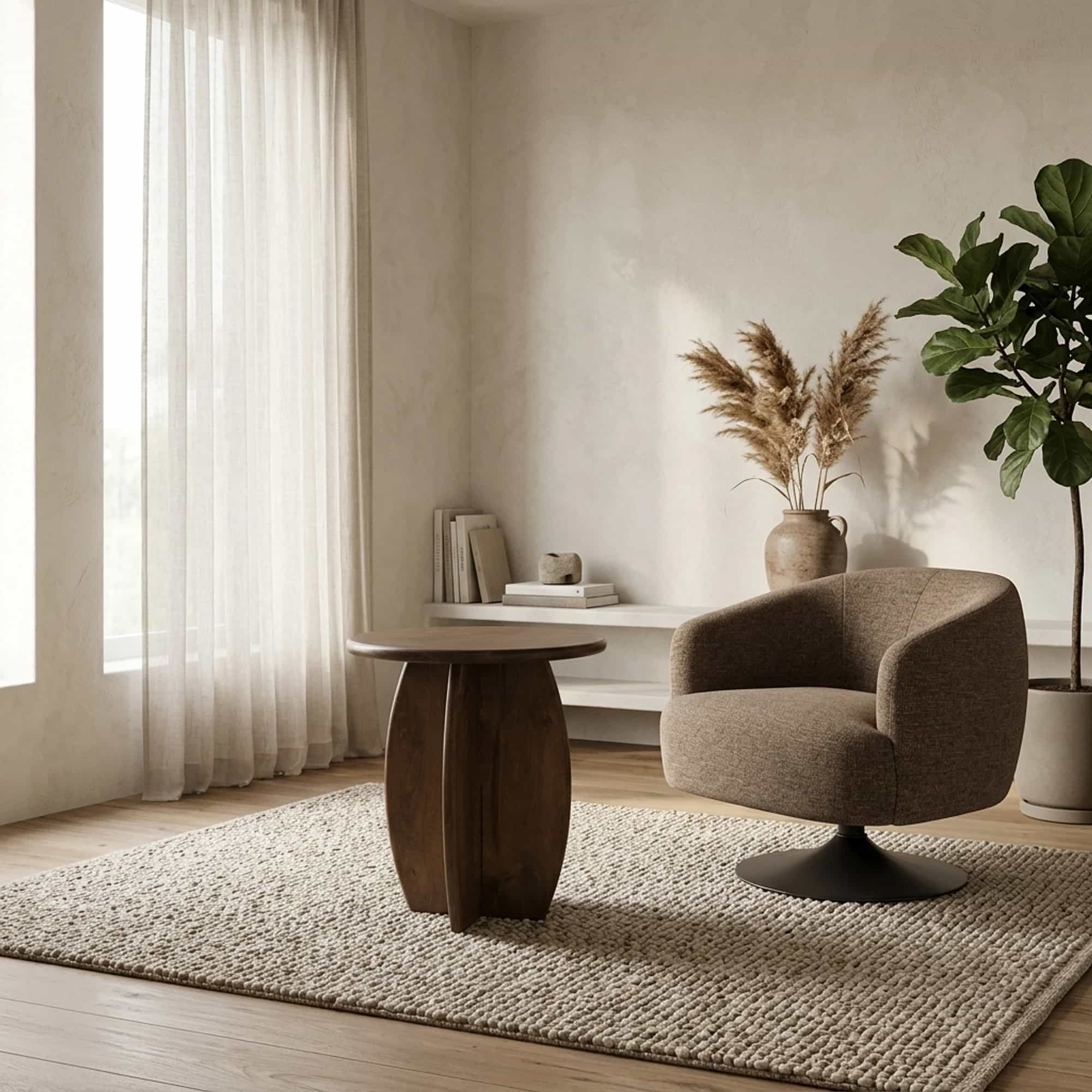 Bijzettafel Ø50, Mango Brown Walnut, Belly Table Collection - My Sons