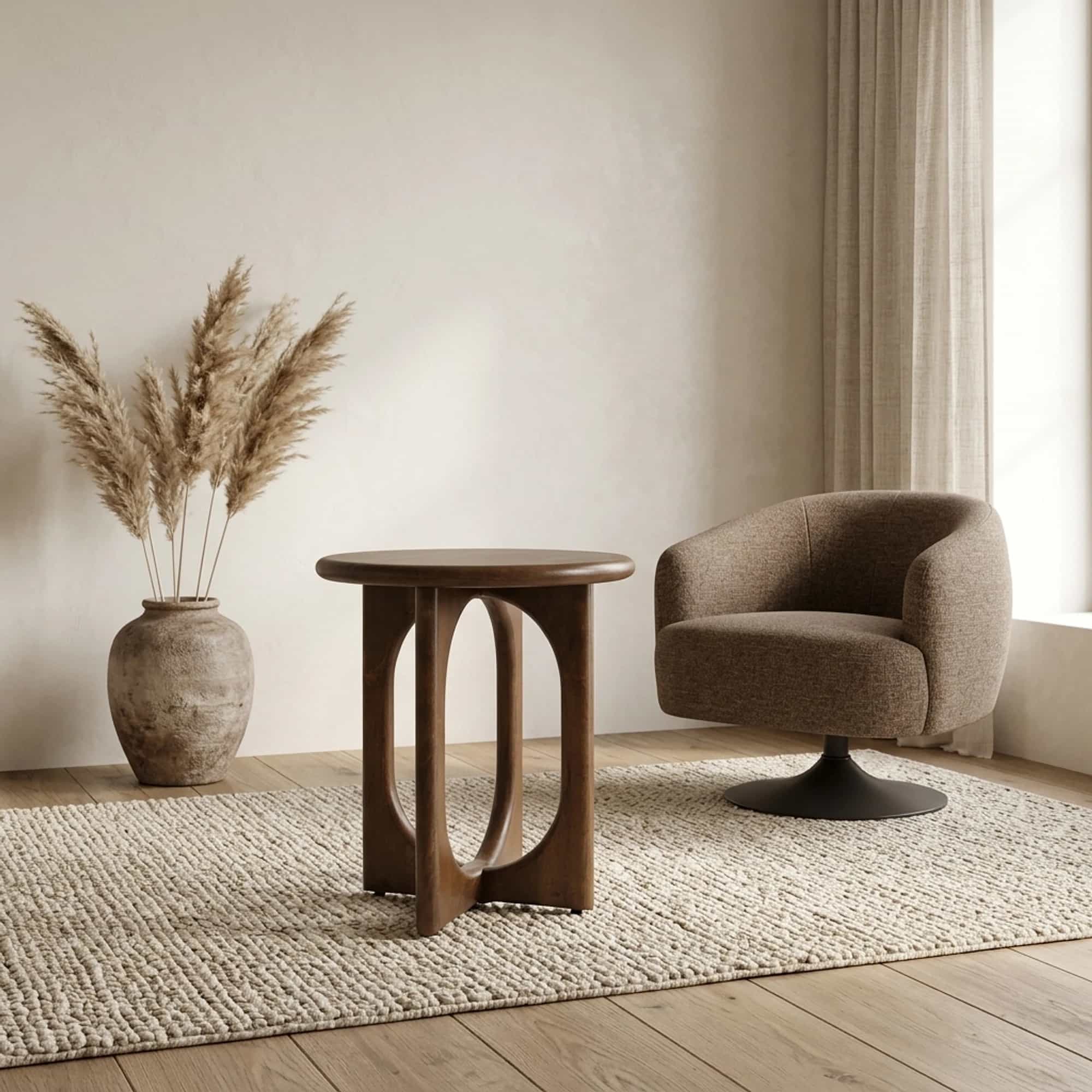 Bijzettafel Ø50, Mango Brown Walnut, Zodiac Collection - My Sons