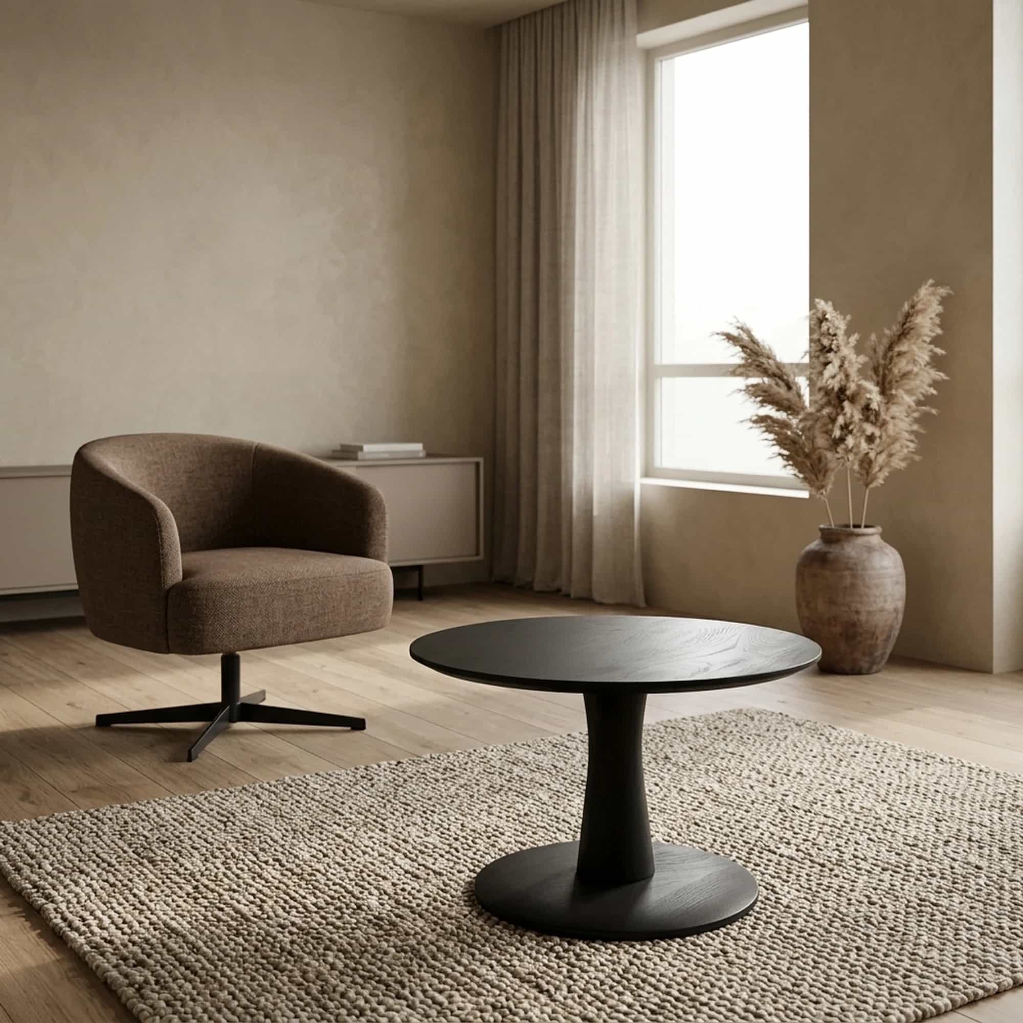 Bijzettafel Ø60, laag, Black - My Sons