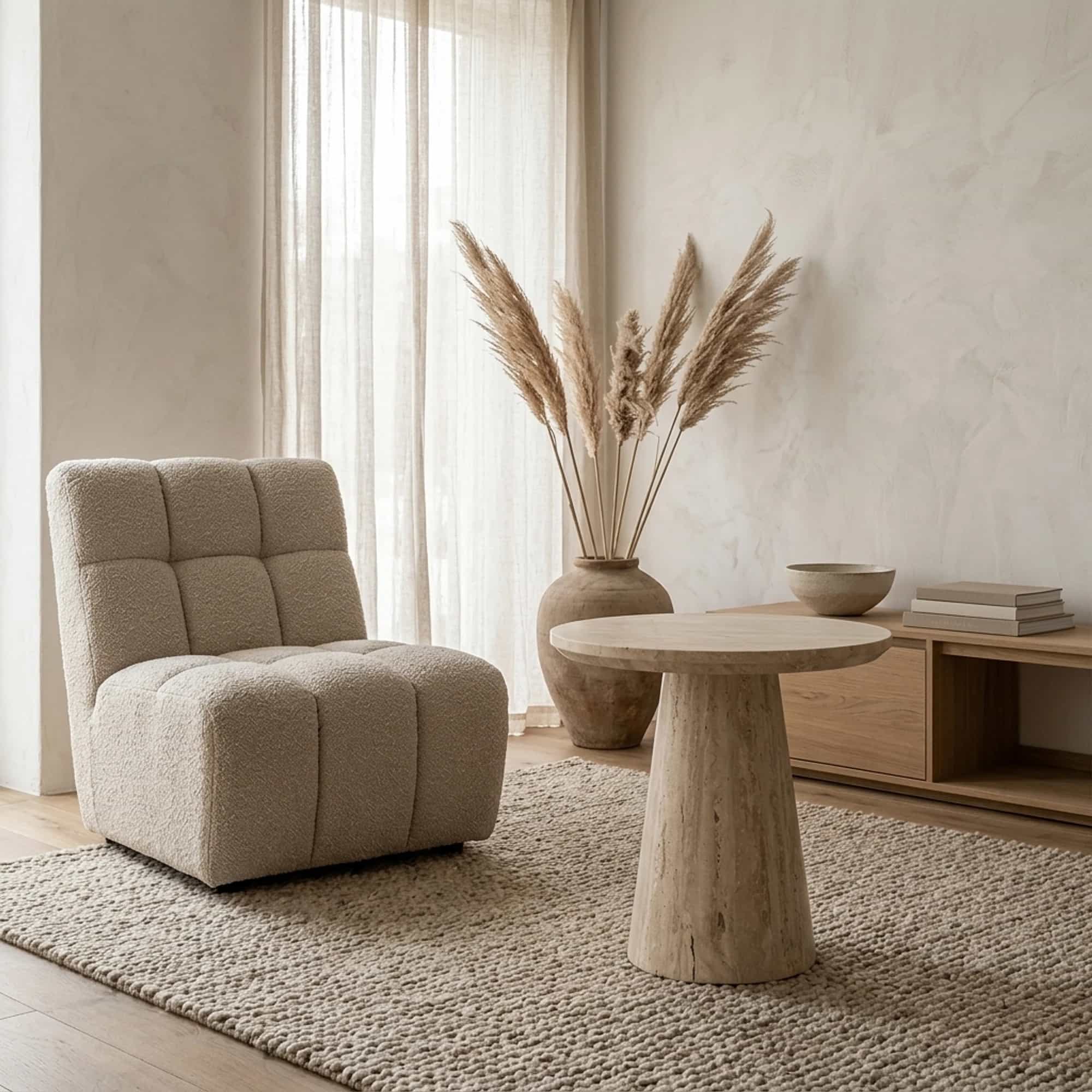 Bijzettafel Aime 45x45 Travertin - Eleonora