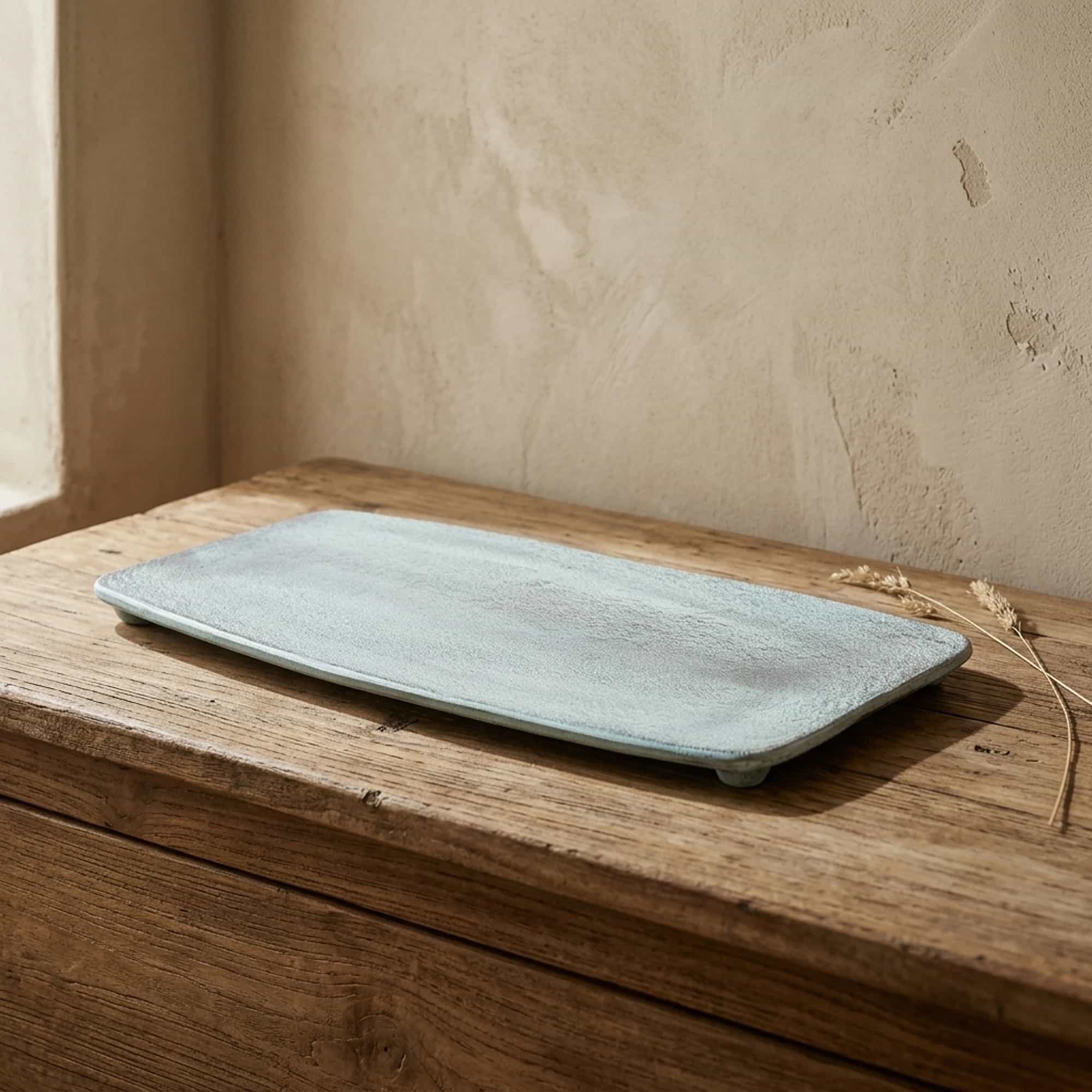 Bord Rechthoek Decoratief Blauw Patina Groot - Benoa