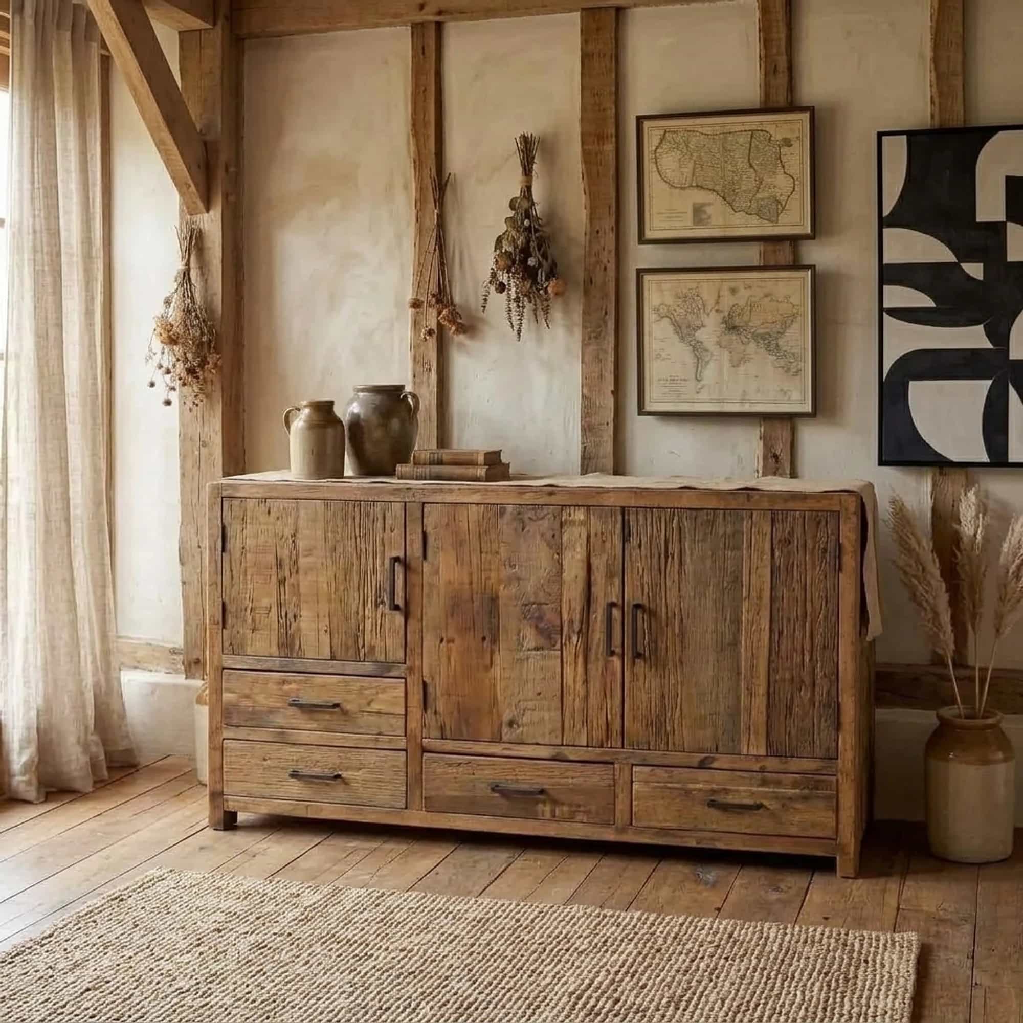 Brent Dressoir 160cm | Oud hout