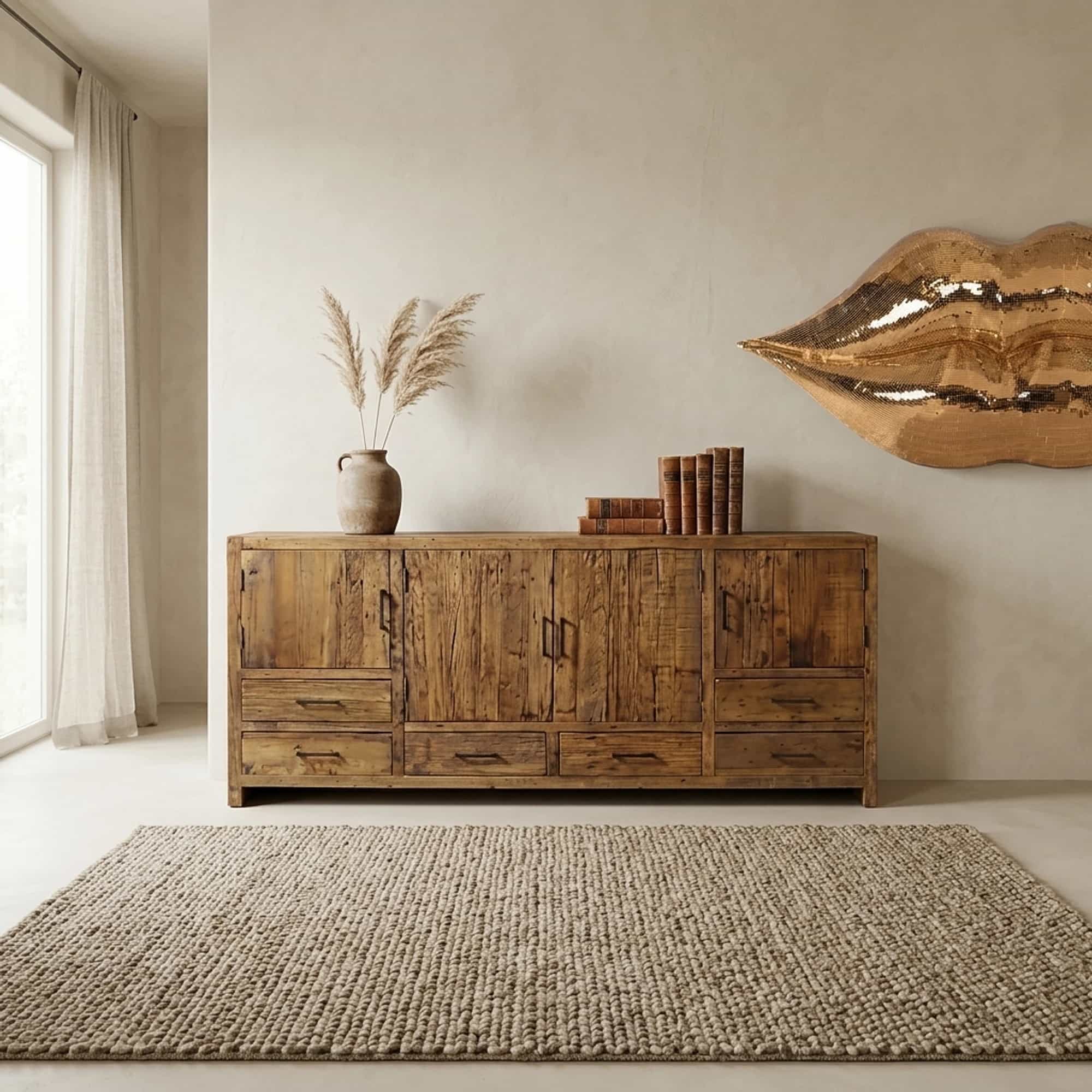 Brent Dressoir 200cm | Oud hout