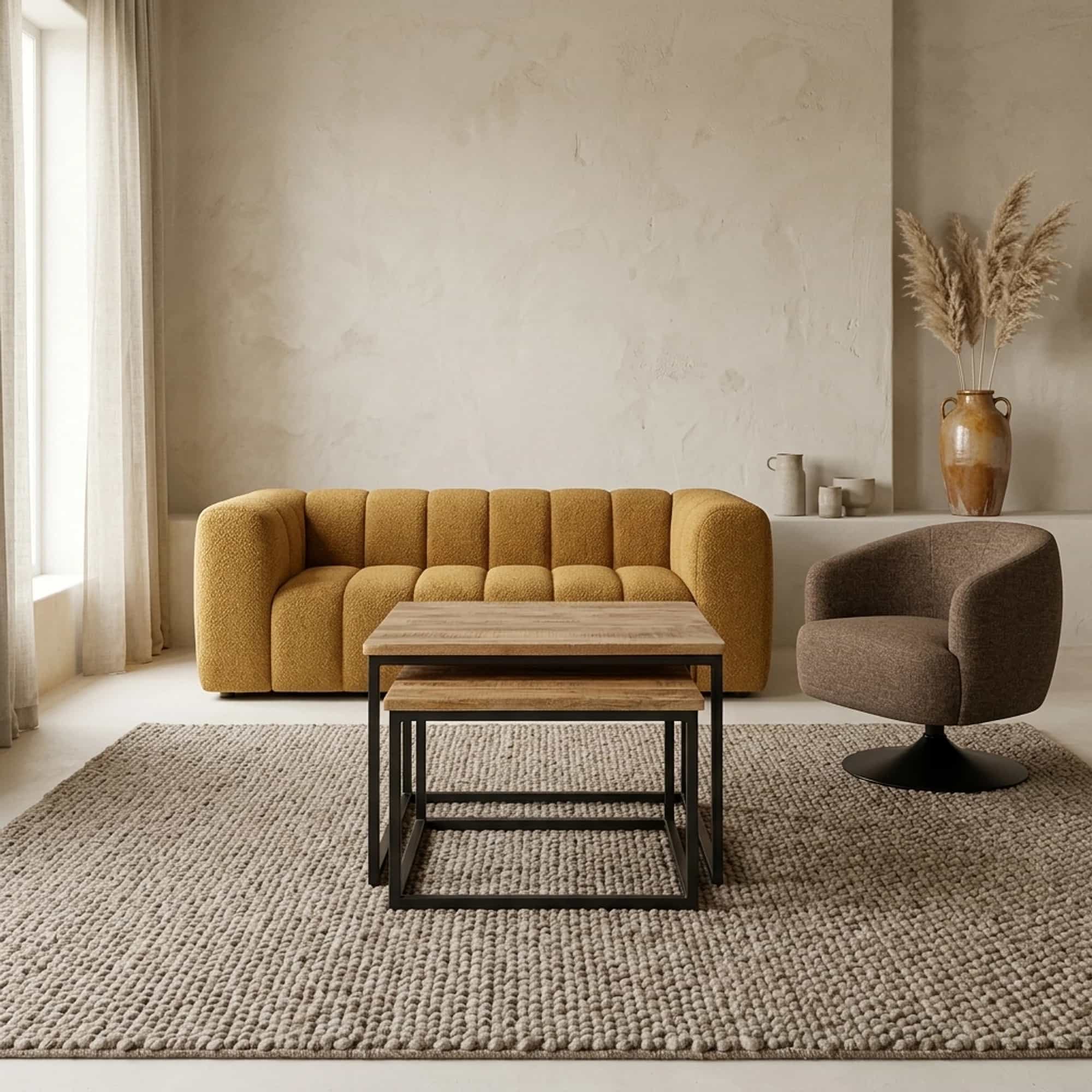 Cuba vierkante salontafel, set van 2, medium - My Sons
