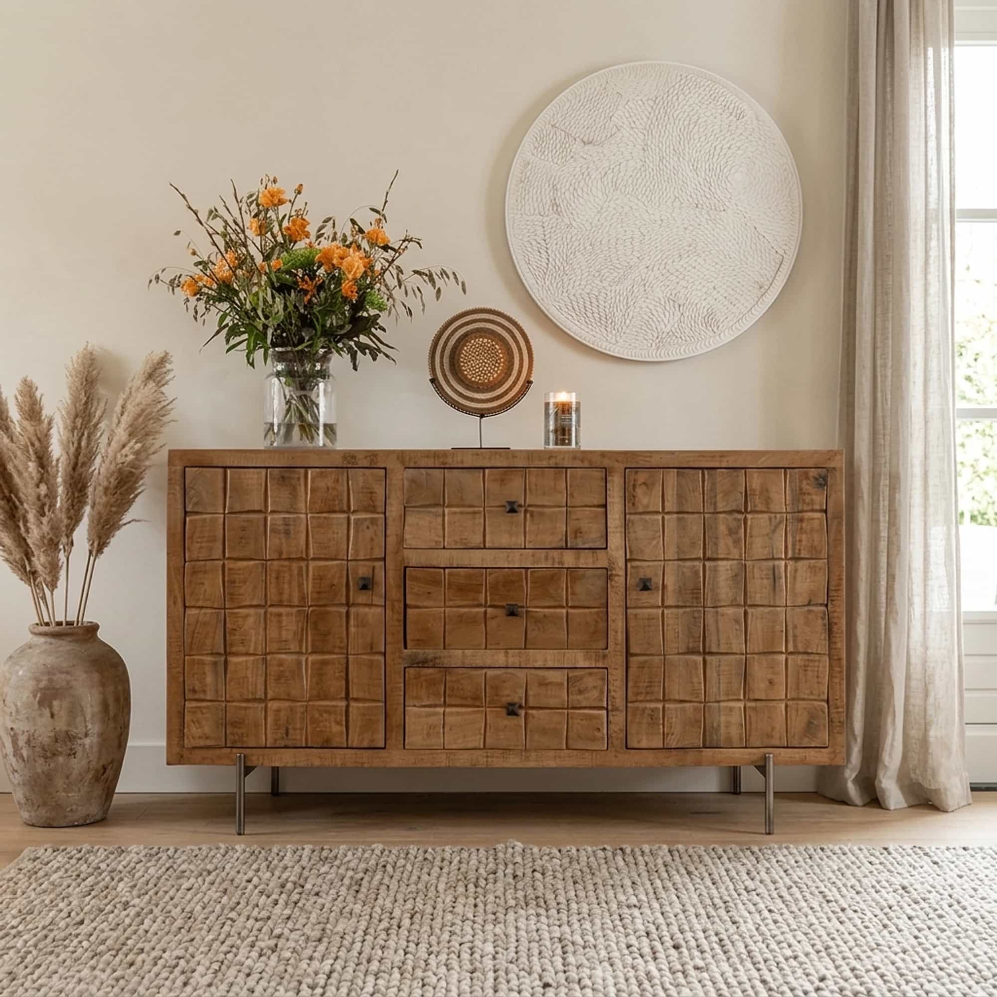 Dressoir Brandy Naturel Mangohout 160 cm