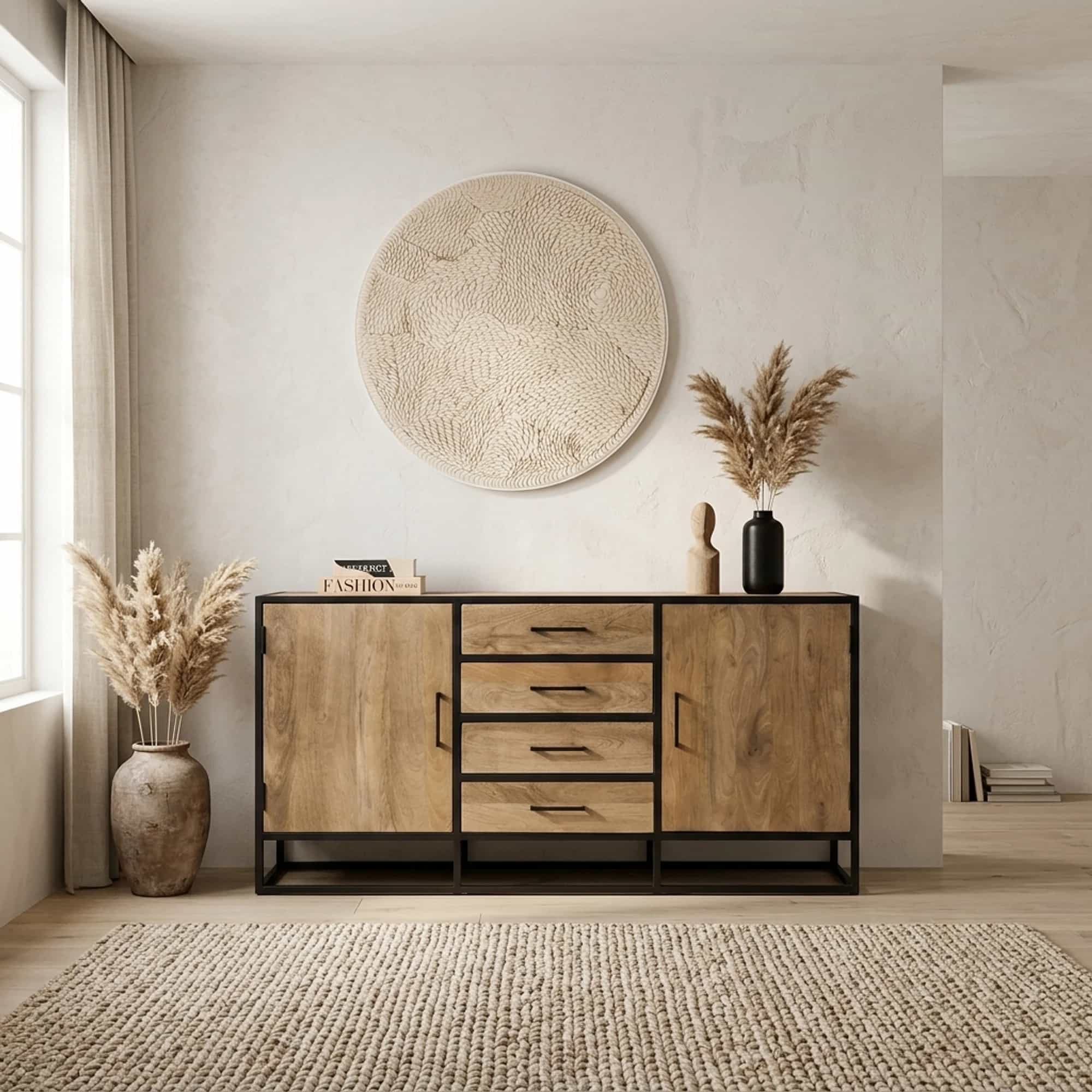 Dressoir Dakota Naturel Mangohout 165 cm