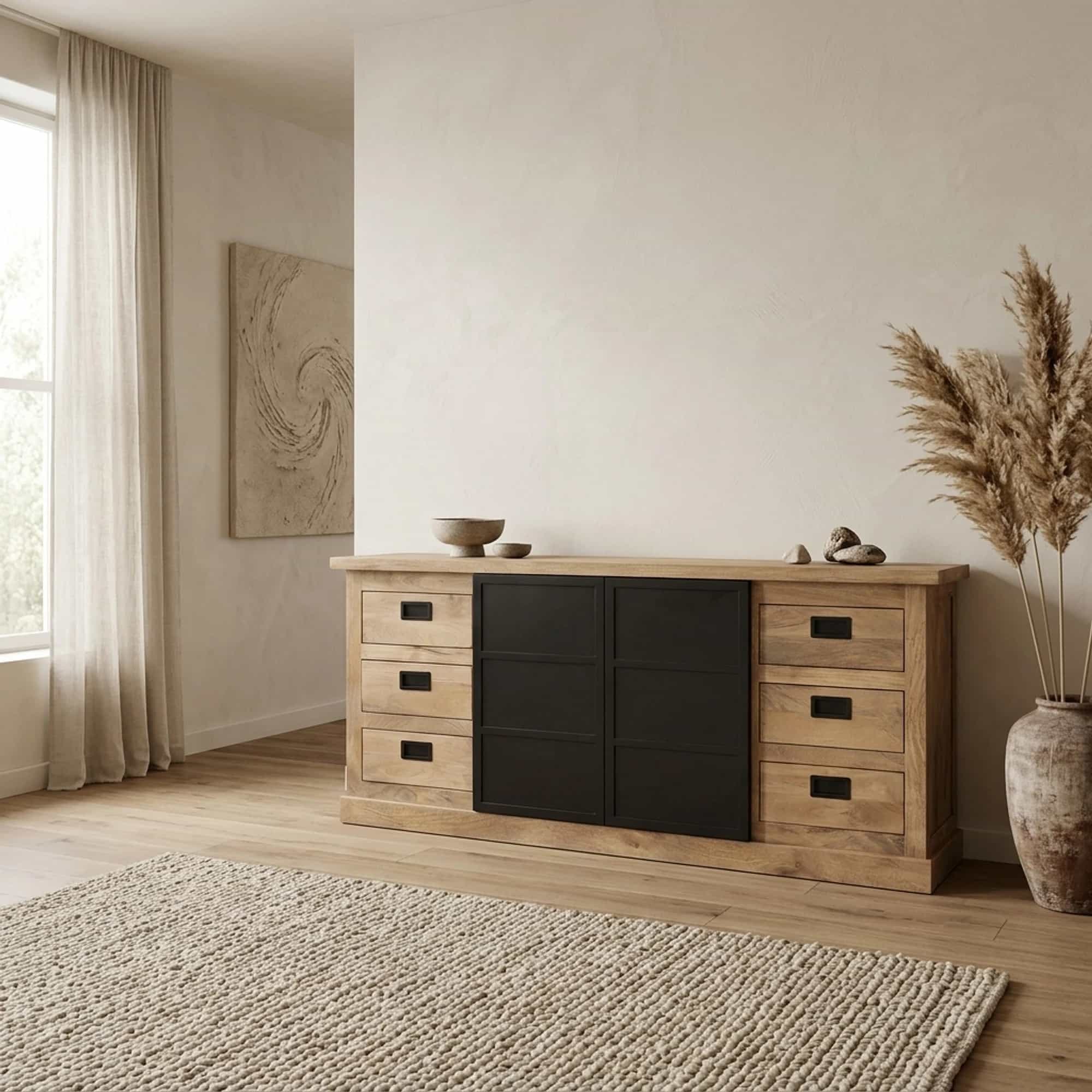 Dressoir Noa Naturel Mangohout 200 cm