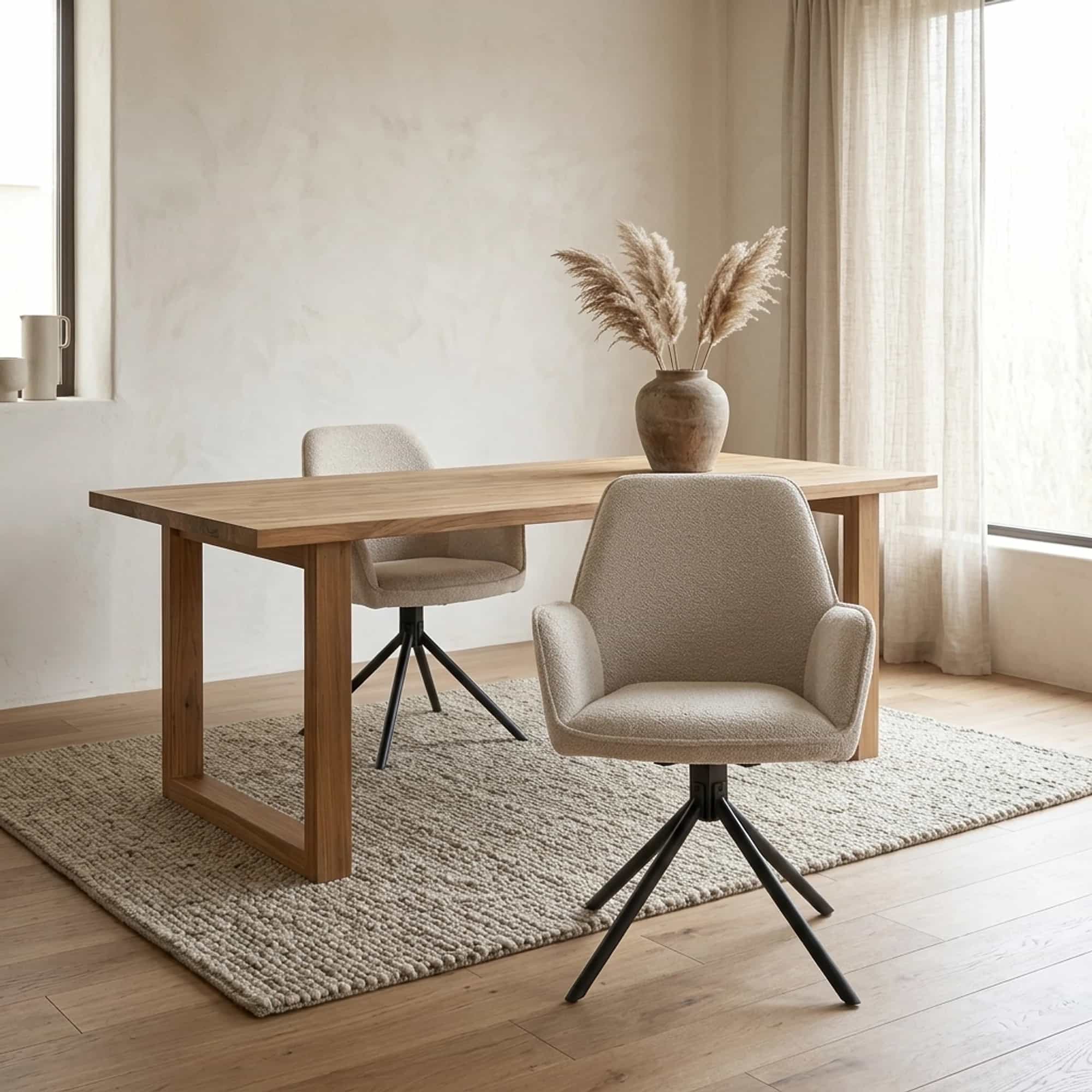 Eetkamerstoel Noah Boucle Beige - Benoa
