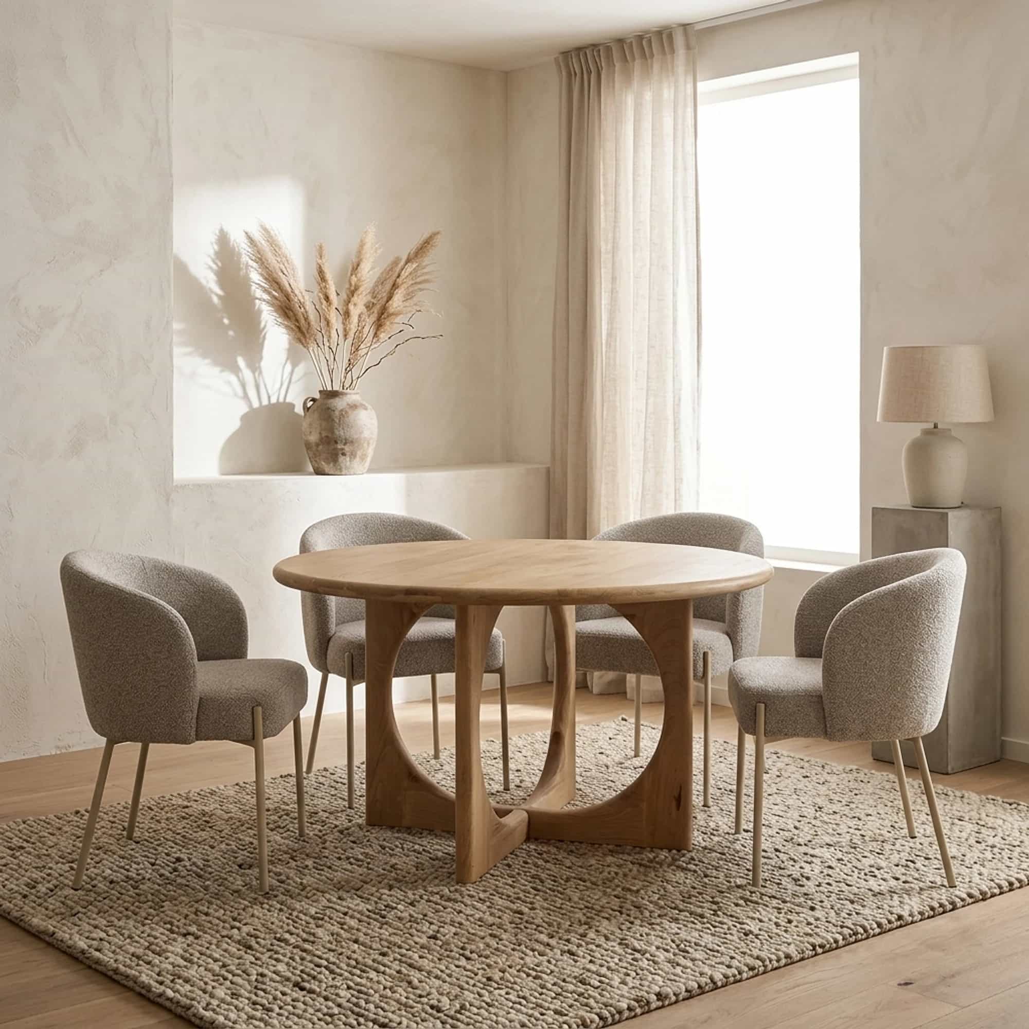 Eetkamertafel Ø130, Acacia Groovy Natural - My Sons