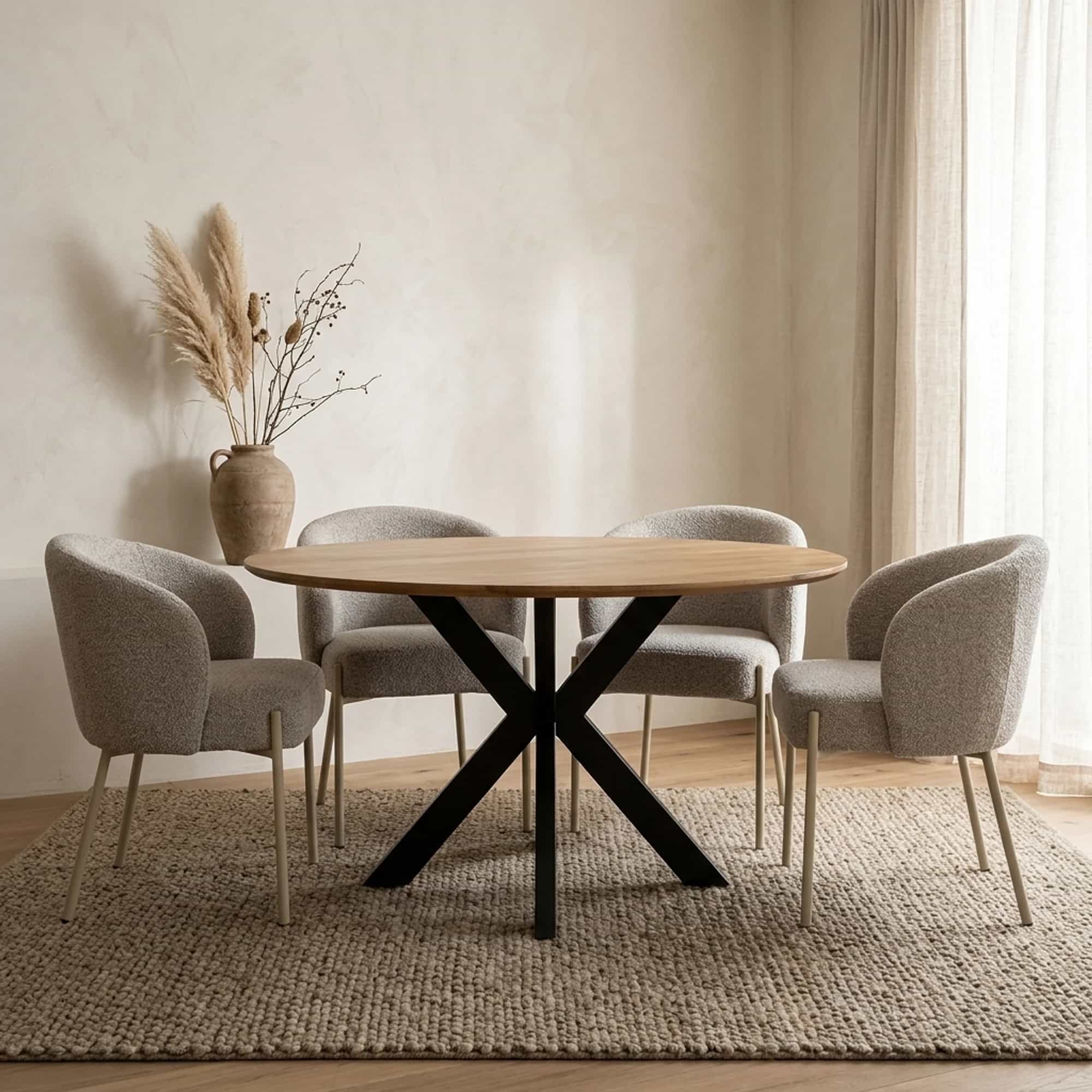 Eetkamertafel Ø150, Mango Smooth Natural - My Sons